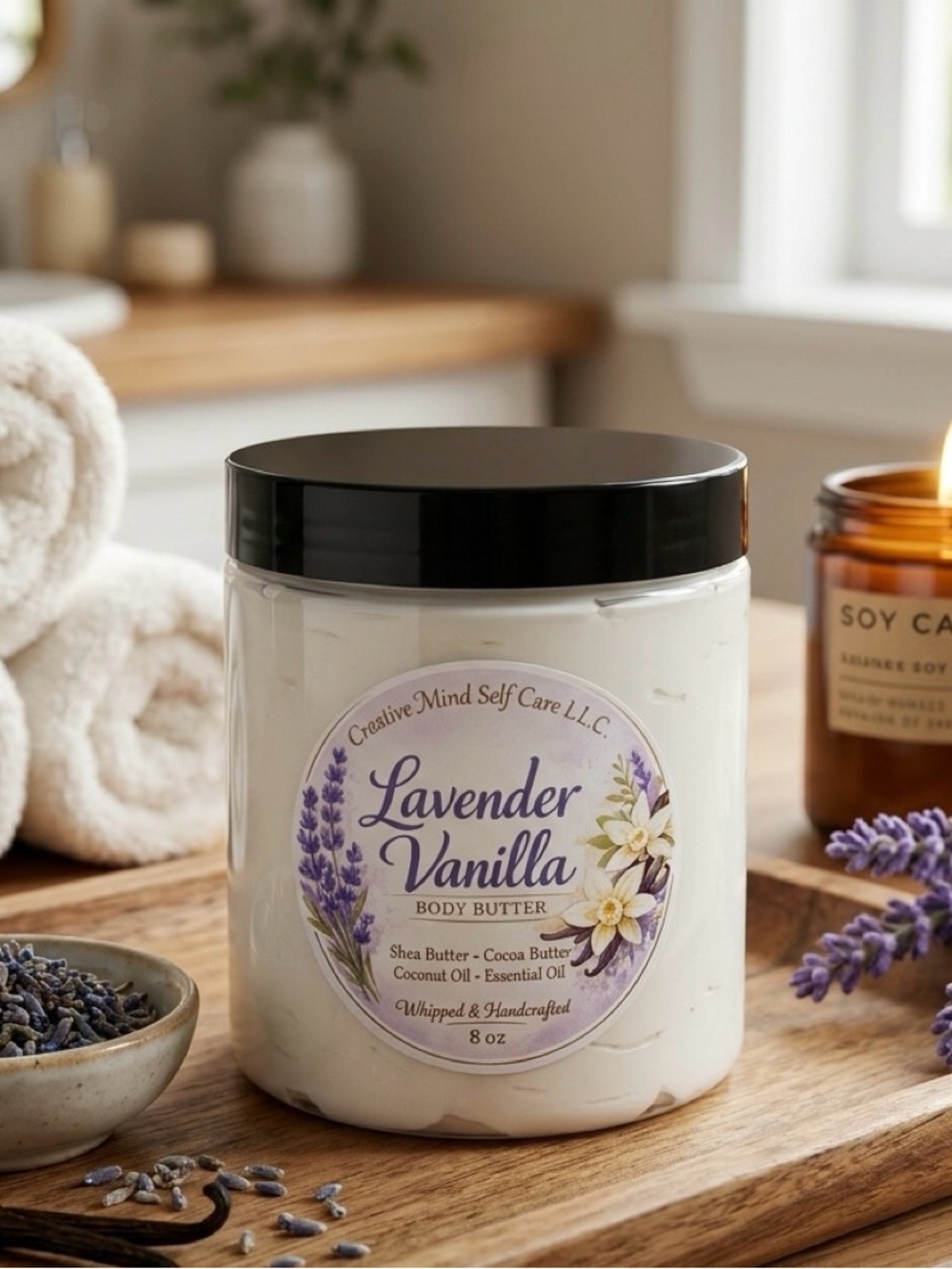 Creative Mind Lavender Vanilla Body Butter - Lavender/White